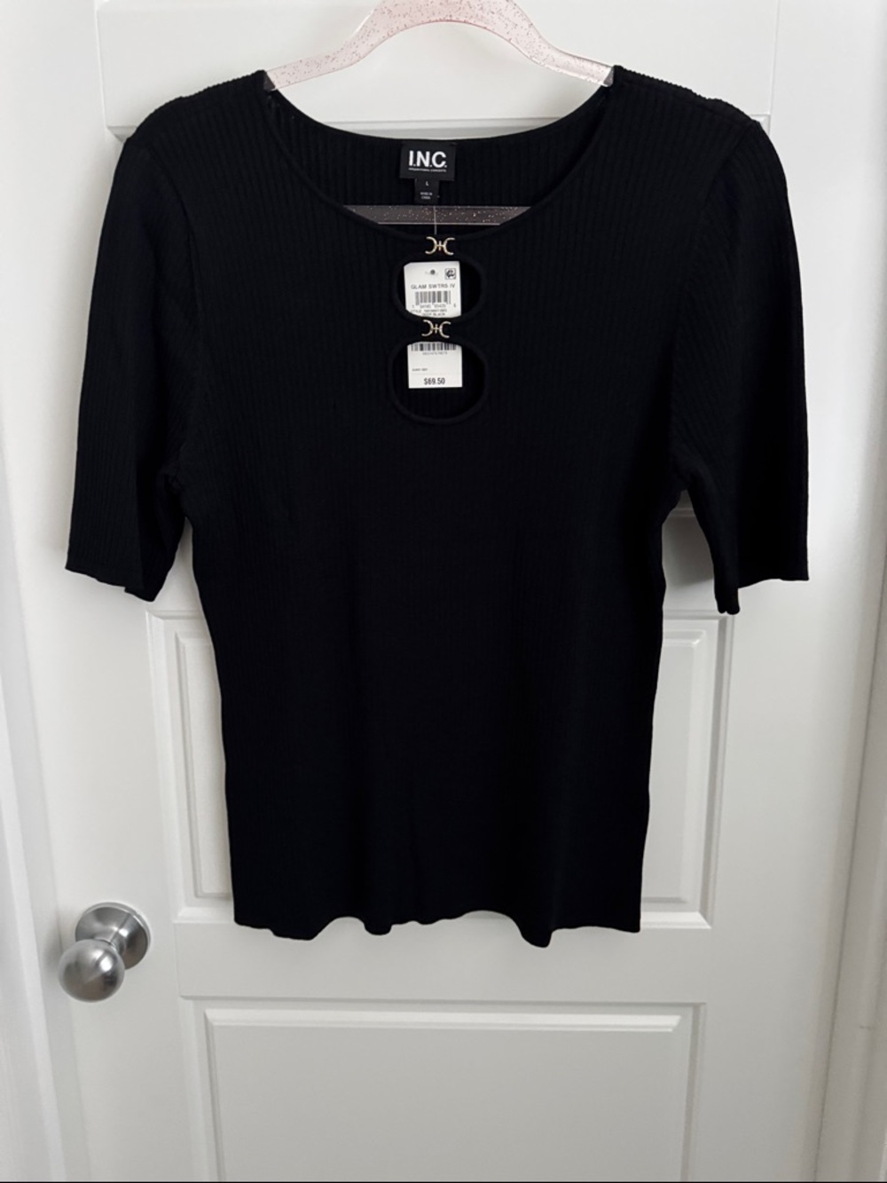 I.N.C. International Concepts Women's Double-Cutout Sweater